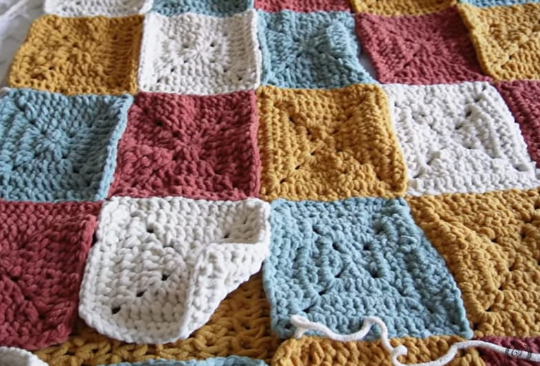 Chenille Granny Square Blanket Pattern