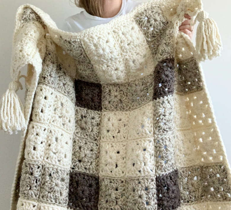 Plaid Chunky Granny Square Pattern